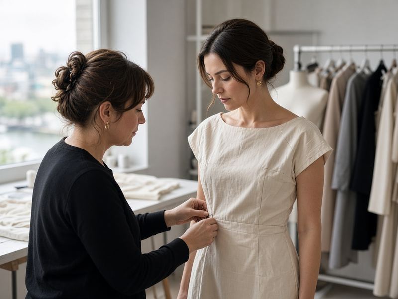 Toile fitting at Servirigia Atelier